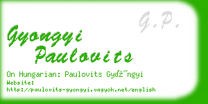 gyongyi paulovits business card